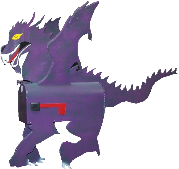 Purple dragon mailbox